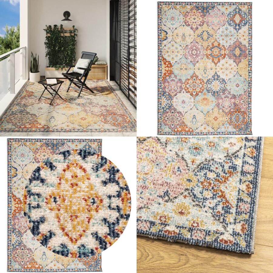 VidaXL Vloerkleed ARBIZU binnen en buiten vintage stijl 240x340 cm Vloerkleed Vloerkleden Tapijt Vloerbedekking