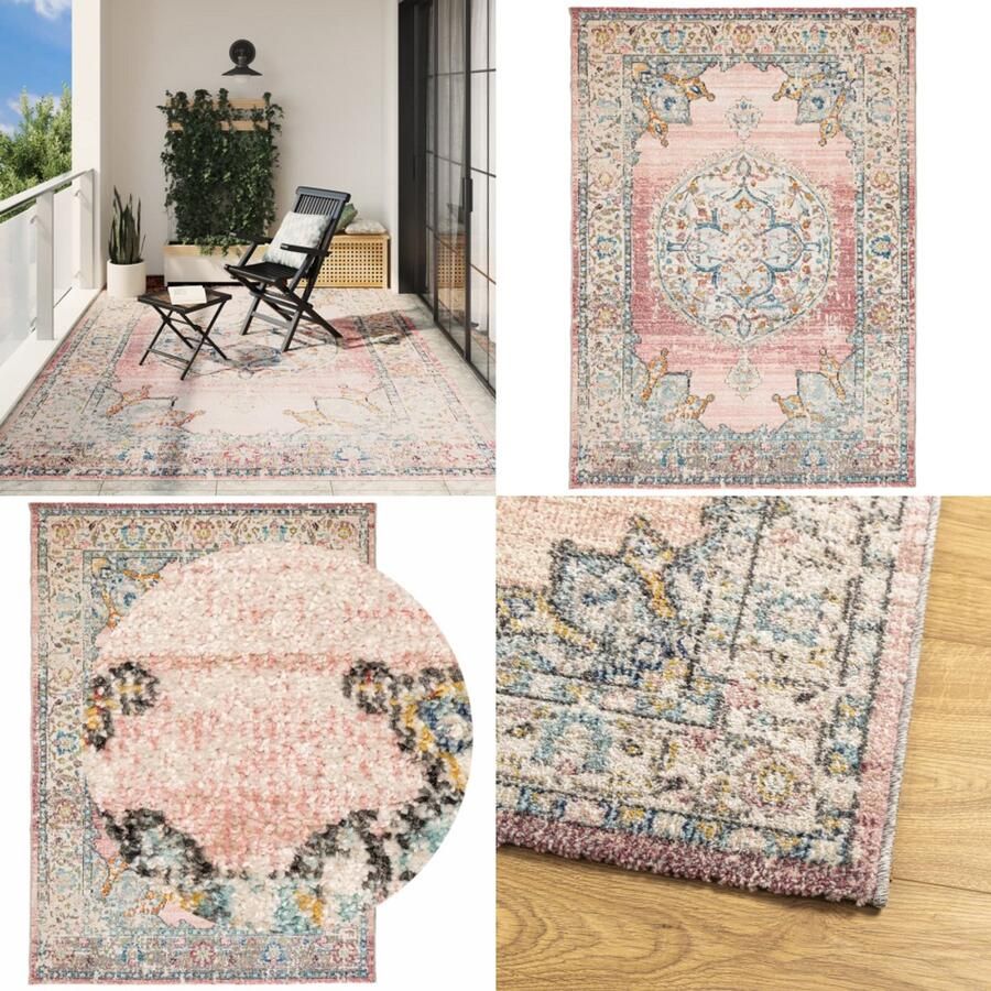 VidaXL Vloerkleed ARBIZU binnen en buiten vintage stijl 240x340 cm Vloerkleed Vloerkleden Tapijt Vloerbedekking