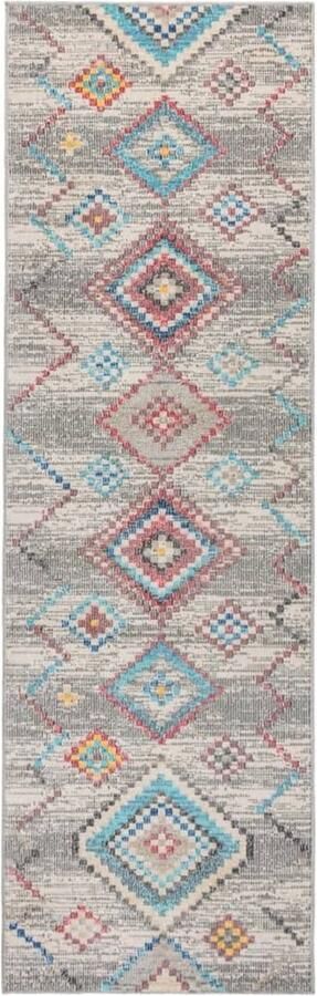 The Living Store Vloerkleed ARBIZU binnen en buiten vintage stijl 80x250 cm Vloerkleed Vintage Vloerkleed Polypropyleen Vloerkleed Multikleurige Vloerkleed Groot Vloerkleed - Foto 3