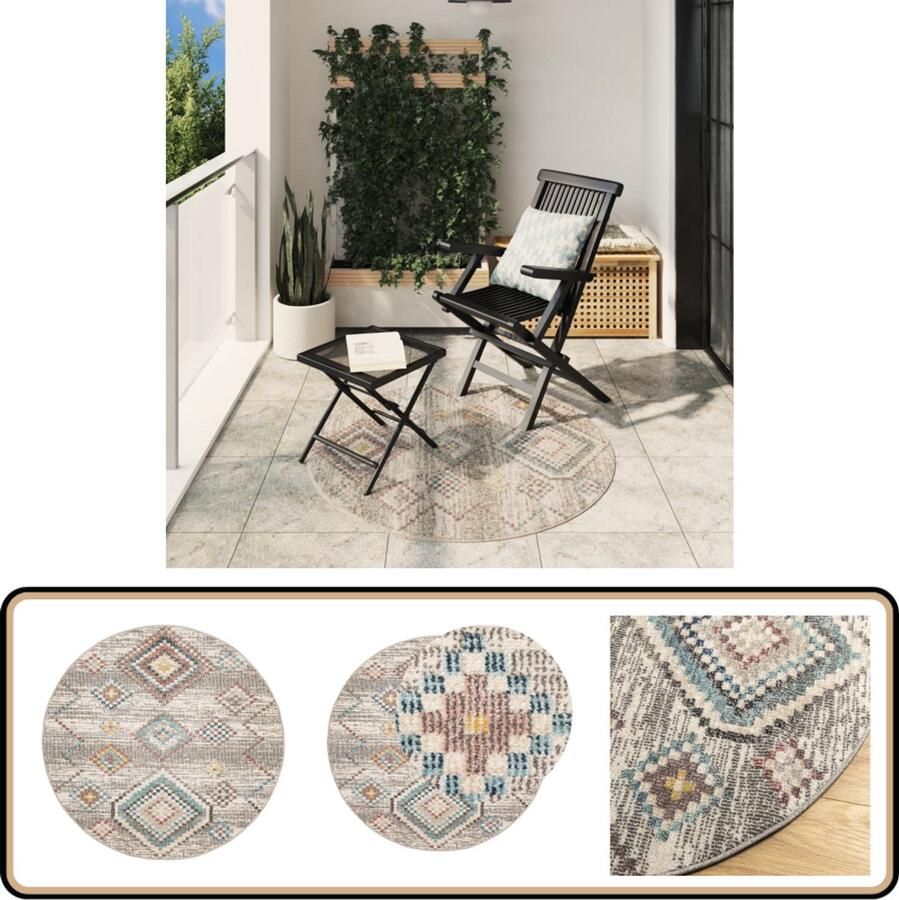 The Living Store ARBIZU Vloerkleed 120 cm Vintage Style meta- zacht waterdicht getest op schadelijke stoffen conform OEKO-TEX Vloerkleed Vintage Tapijt Multikleuren Antieke Look Polyester Vloerkleed Waterdichte Vloermatten