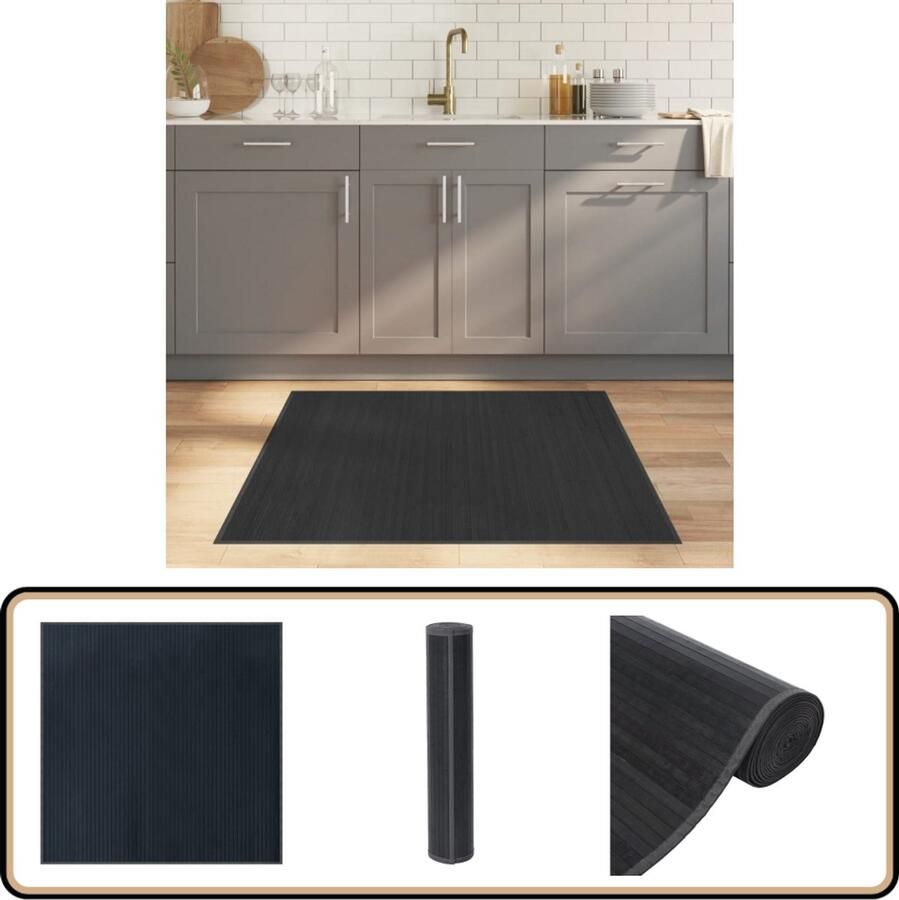 The Living Store Bamboe Tapijt Grijs 100 x 100 cm Duurzaam Waterbestendig Bamboetapijet Vloertapijt Tapijt Grijs Vloerkleed Grijs Livingroom Decoratie