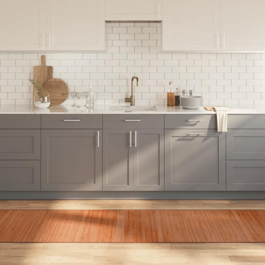 VidaXL Vloerkleed Bamboe Rechthoekig 70x1000 cm Bruin Bamboetapijt Vloerkleden Woon Accessoires Tapijt Modern Bruine Tapijt - Foto 2