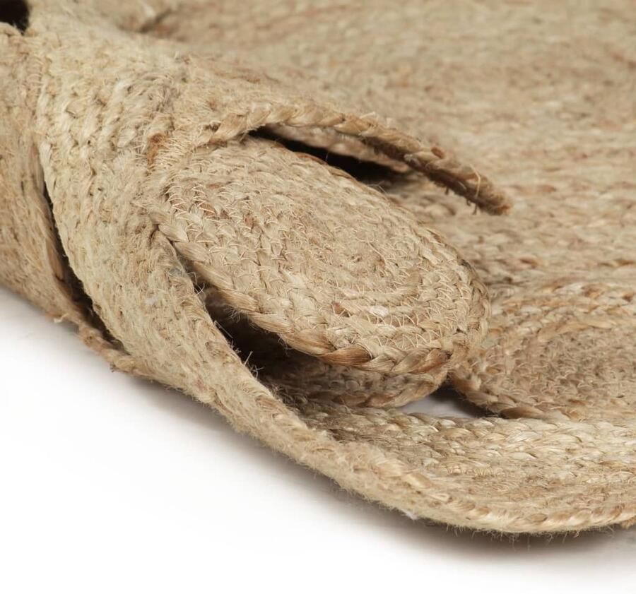 VidaXL Vloerkleed Handgemaakt Jute 150 cm Naturel Jute Tapijt Vloerkleed Jute Rond Tapijt Handgeweven Tapijt Vintage Tapijt Landelijk Tapijt Bruin Tapijt Vloerbedekking