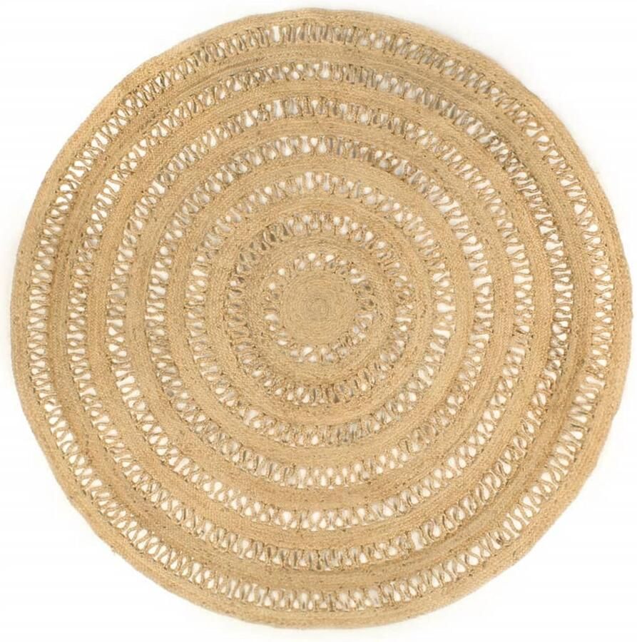 VidaXL Vloerkleed Handgemaakt 210 cm Jute Tapijt Handgemaakte Tapijt Naturel Tapijt Woonaccessoires Vloerkleed Living Room Decor Slaapkamersdecor - Foto 2