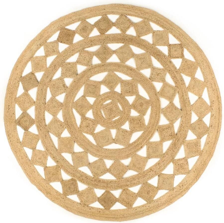 VidaXL Vloerkleed Handgemaakt Gevlochten Jute 210 cm Jute Tapijt Naturel Tapijt Ronde Tapijt Handgemaakt Tapijt Vintage Tapijt Boho Tapijt Living Room Tapijt Slaapkamers Tapijt Entree Tapijt - Foto 2