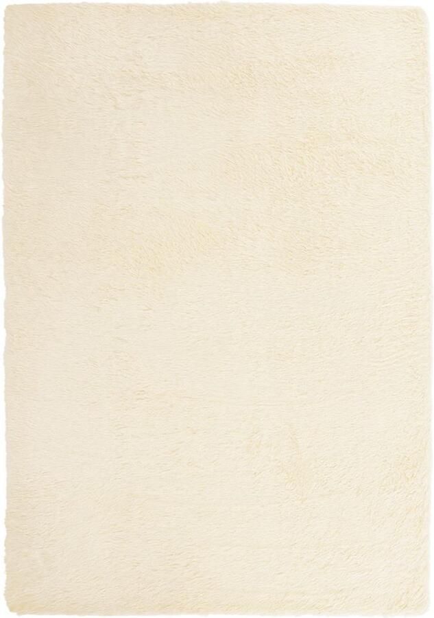 VidaXL Hoogpolig vloerkleed NAVARRA 120x170 cm polyester crèmekleurig