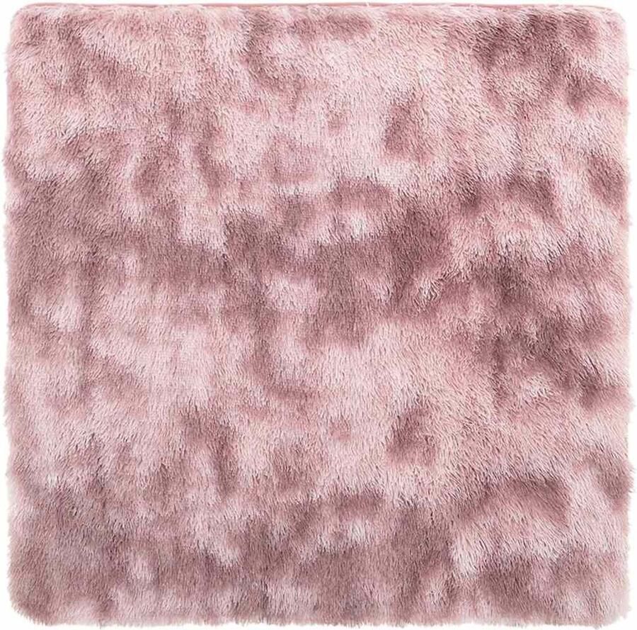 VidaXL Hoogpolig vloerkleed NAVARRA 200x200 cm polyester stoffig roze