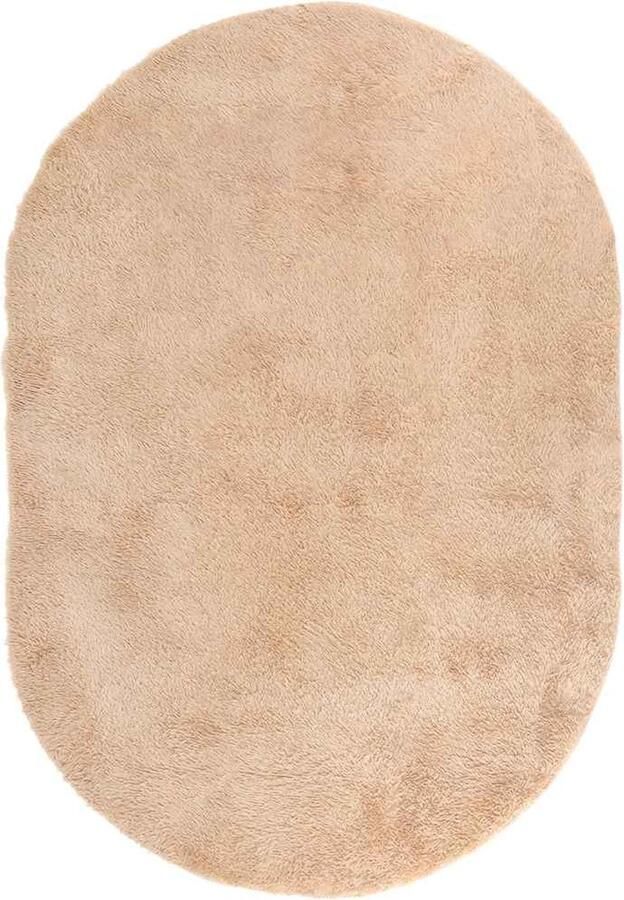 VidaXL Vloerkleed hoogpolig 300x200 cm polyester hoogpolig beige