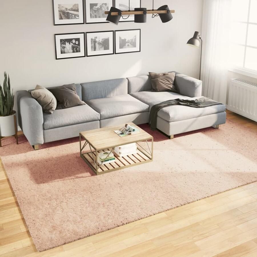 VidaXL Vloerkleed Vloerkleden Tapijt Vloerbedekking Vloerkleed HUARTE laagpolig zacht wasbaar 240x340 cm roze - Foto 2