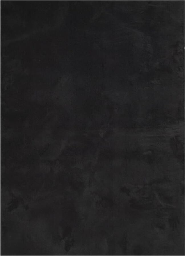 The Living Store Vloerkleed HUARTE laagpolig zacht wasbaar 160x230 cm zwart Vloerkleed Zacht Vloerkleed Polyester Vloerkleed Zwart Vloerkleed Anti Slip Vloerkleed - Foto 2