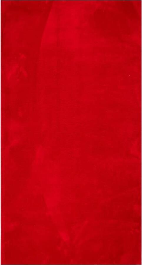 VidaXL Vloerkleed HUARTE 80x150 cm Rood Vloerkleed Rood Wollen Look Zacht Vloerkleed Anti Slip
