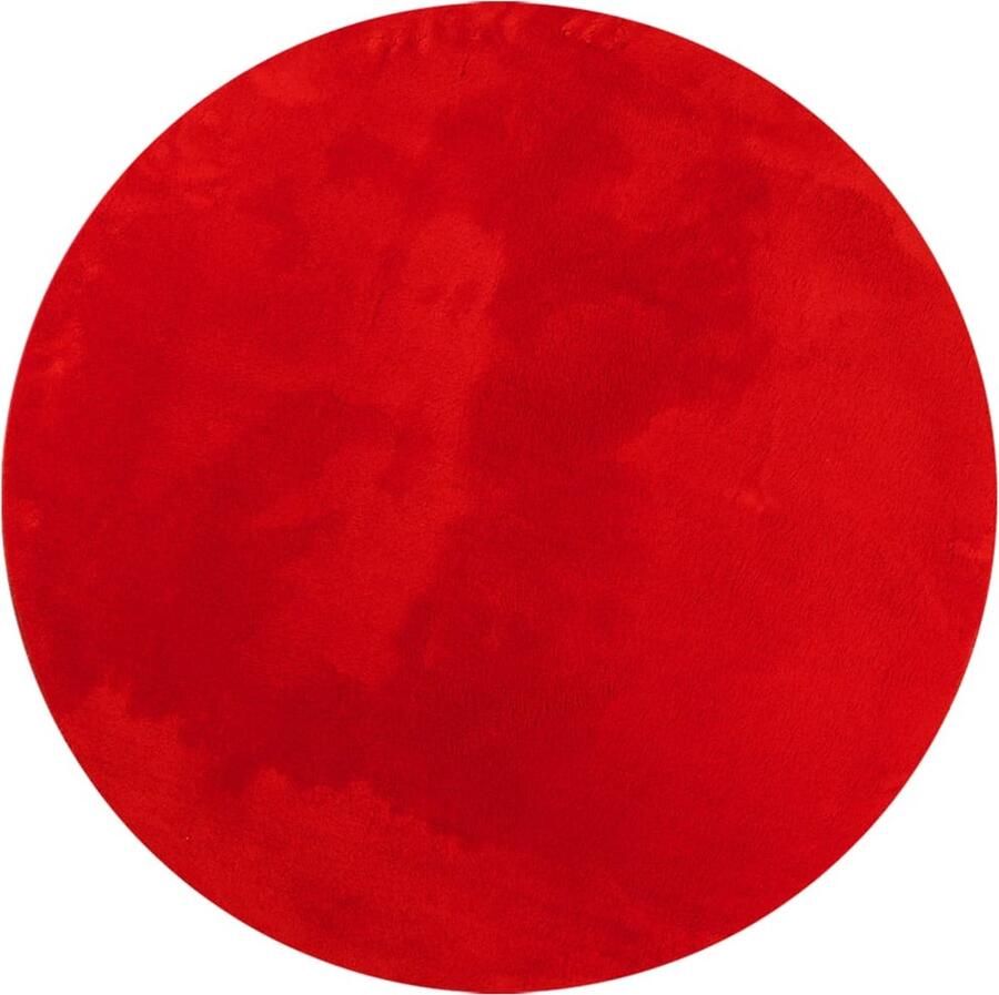 VidaXL -Vloerkleed-HUARTE-laagpolig-zacht-wasbaar-Ø-160-cm-rood