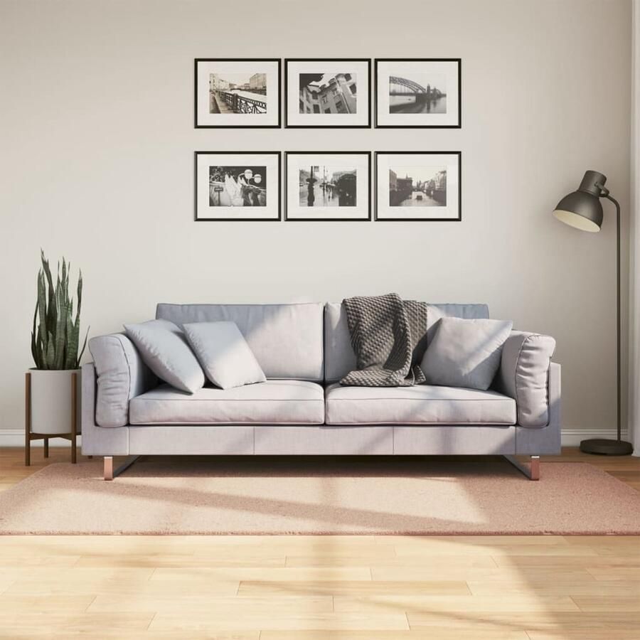 VidaXL Vloerkleed HUARTE Zacht 100x200 cm Roze Vloerkleed Tapijten Roze Vloerkleed Huiskamertapijt Slaapkamertapijt