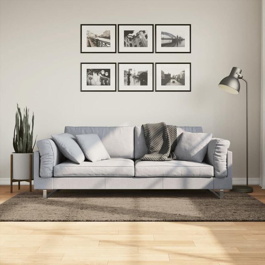 VidaXL Vloerkleed ISTAN Hoogpolig 100x200 cm Grijs Vloerkleed Tapijten Woonkamer Tapijt Slaapkamer Tapijt Anti Slip Mat - Foto 2