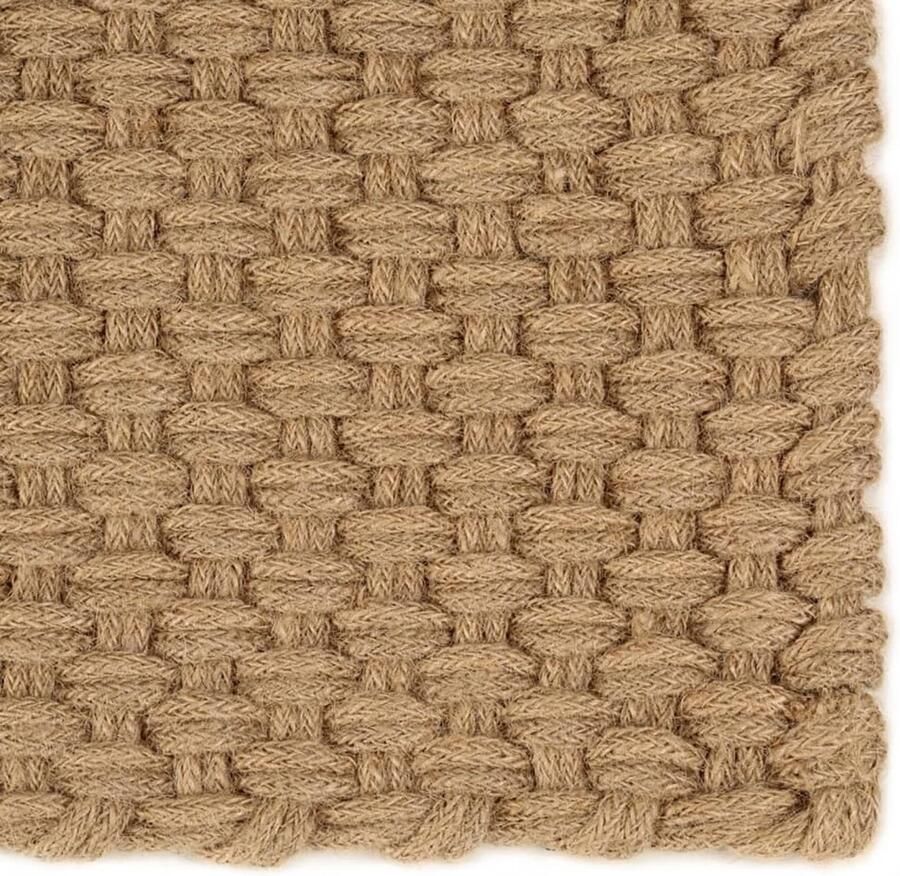 VidaXL Vloerkleed Jute 80x160 cm Natuurlijk Design Jute Tapijt Natuurlijke Materialen Vloerverwarming Woonaccessoires Living Room Slaapkamers Entreehal