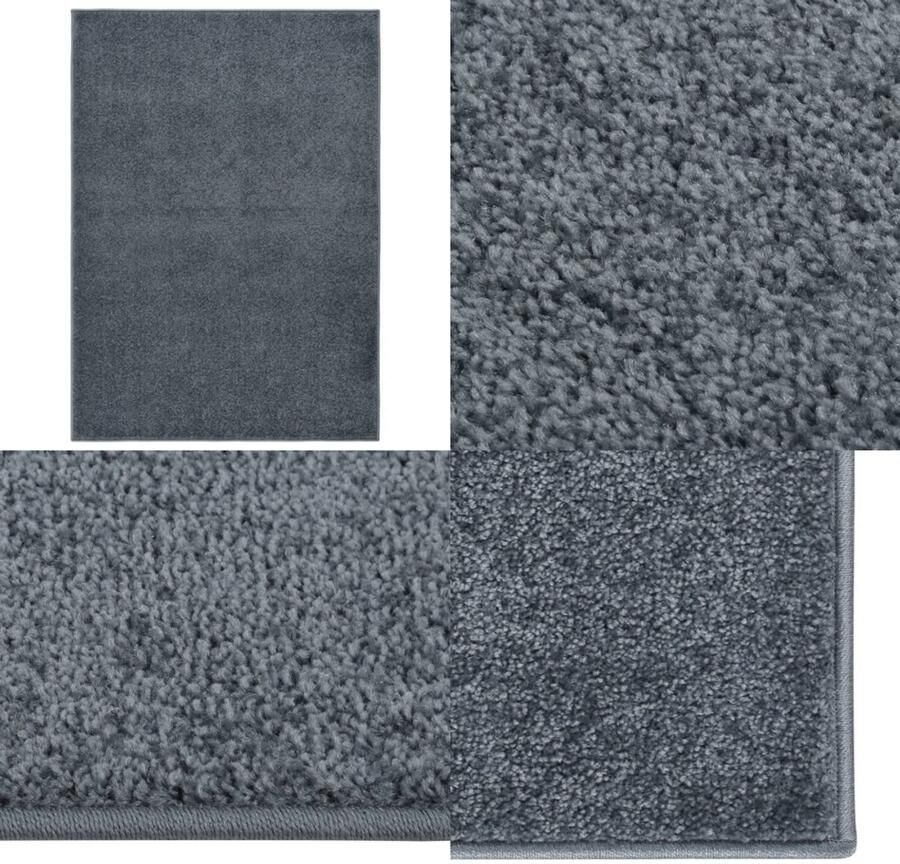 VidaXL Vloerkleed kortpolig 140x200 cm antracietkleurig Vloerkleed Vloerkleden Kleed Loper