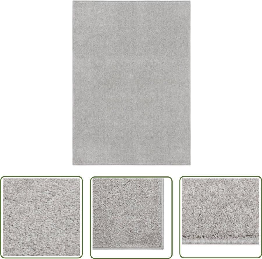 VidaXL Vloerkleed kortpolig 140x200 cm lichtgrijs Vloerkleed Licht Grijs Vloerkleed Polypropylene Vloerkleed Modern Vloerkleed Landelijk Vloerkleed Groot Vloerkleed Kamerdecoratie Livingroom Accessoires