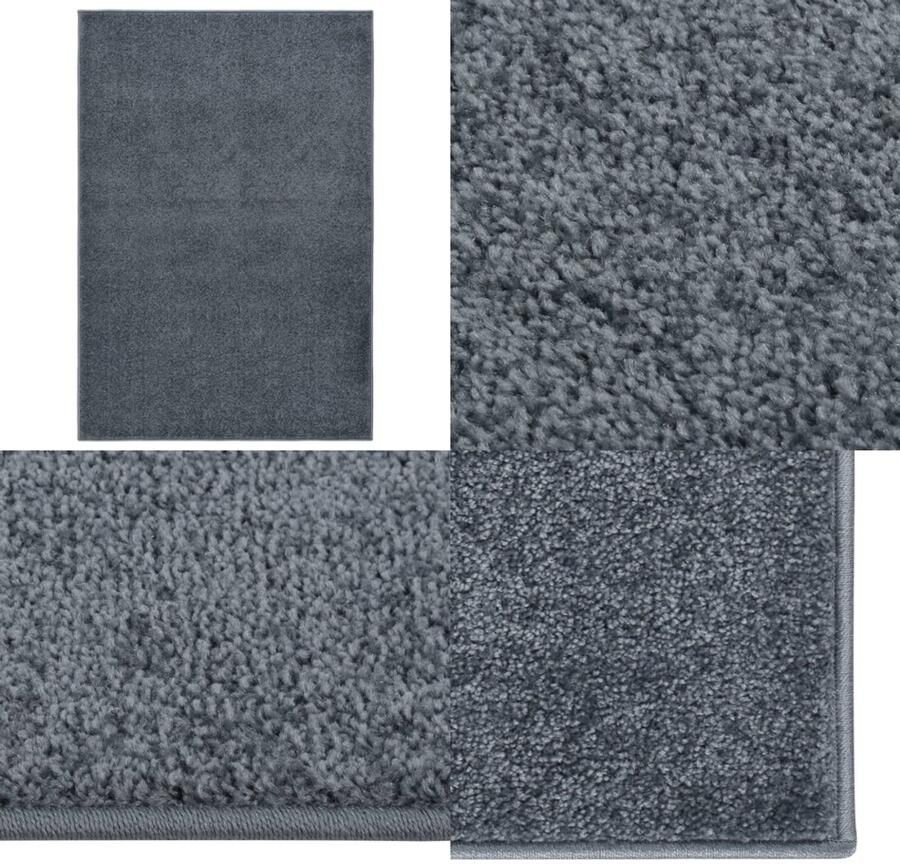VidaXL Vloerkleed kortpolig 160x230 cm antracietkleurig Vloerkleed Vloerkleden Kleed Loper