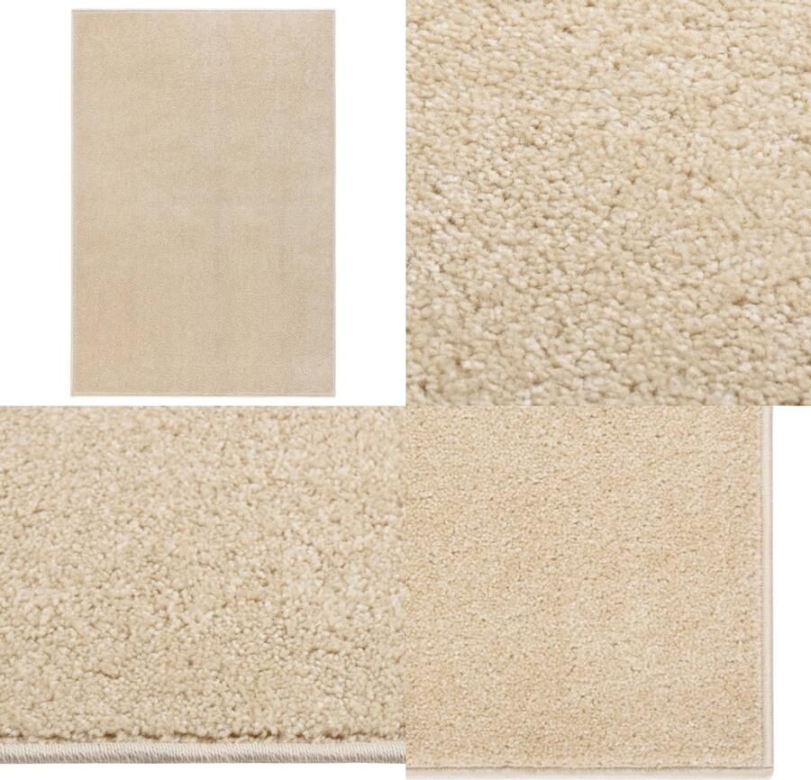VidaXL Vloerkleed kortpolig 160x230 cm beige Vloerkleed Vloerkleden Kleed Loper