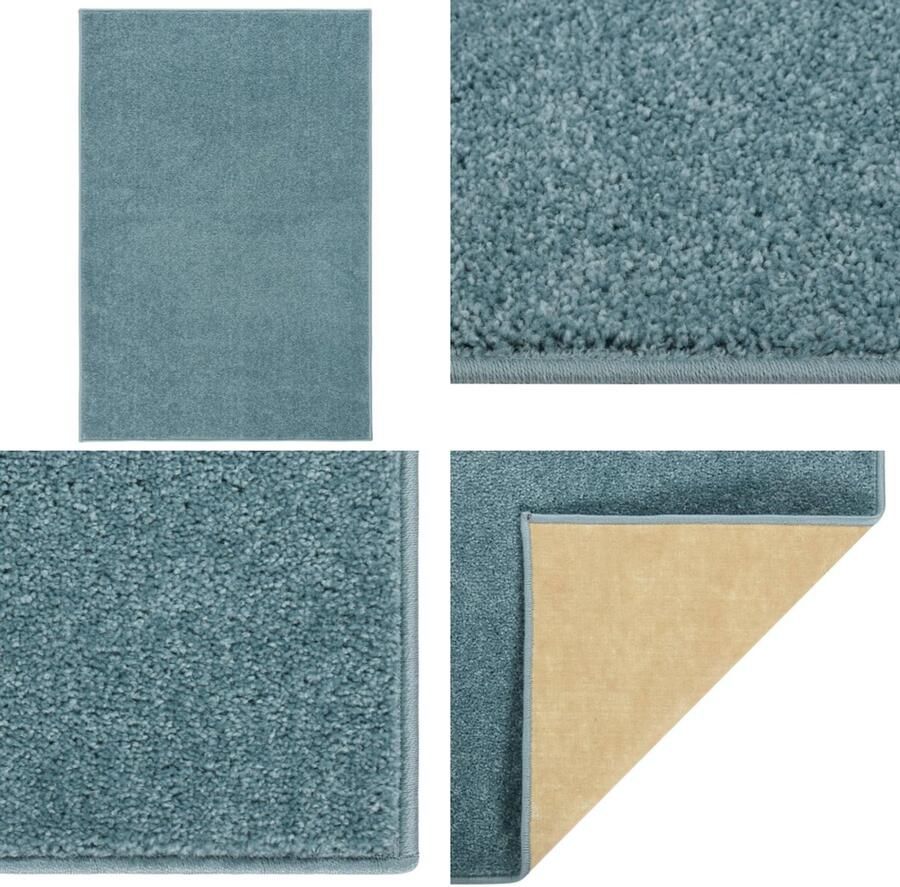 VidaXL Vloerkleed kortpolig 160x230 cm blauw Vloerkleed Vloerkleden Kleed Loper