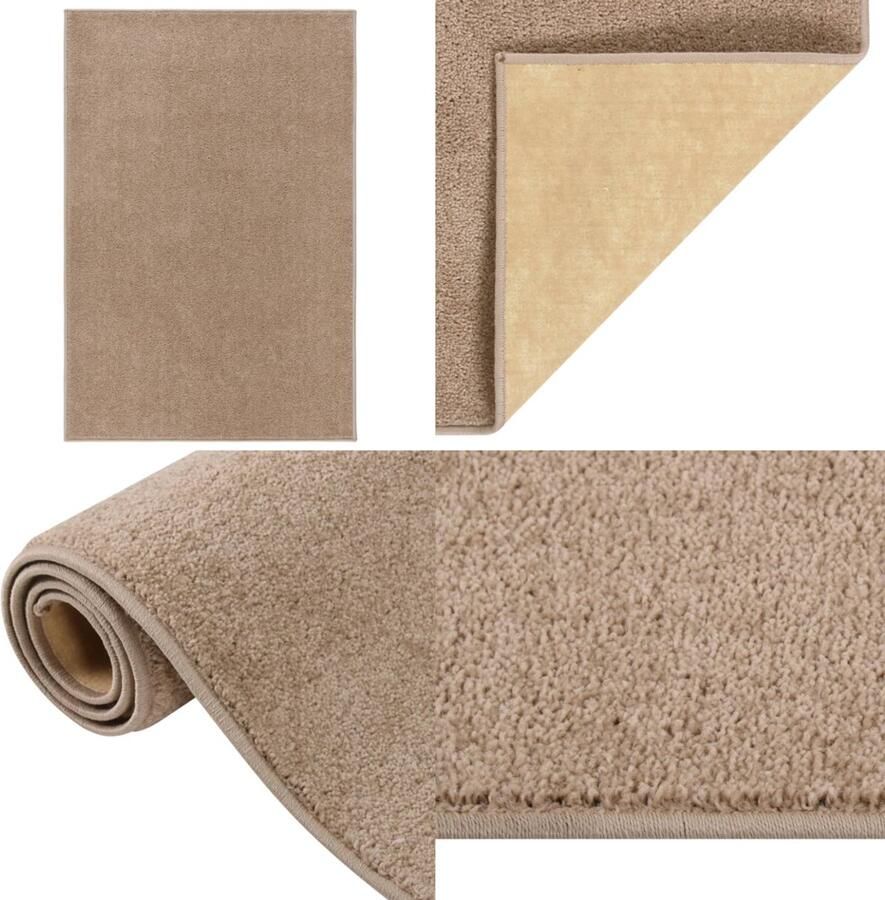 VidaXL Vloerkleed kortpolig 160x230 cm bruin Vloerkleed Vloerkleden Kleed Loper
