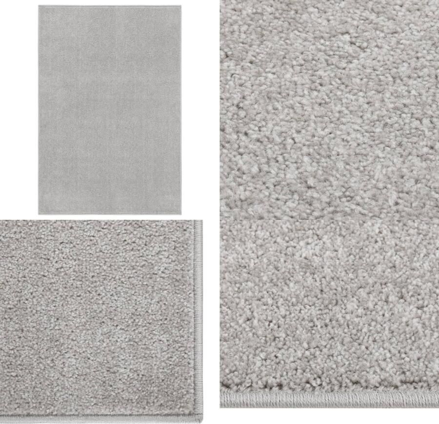 VidaXL Vloerkleed kortpolig 160x230 cm lichtgrijs Vloerkleed Vloerkleden Kleed Loper