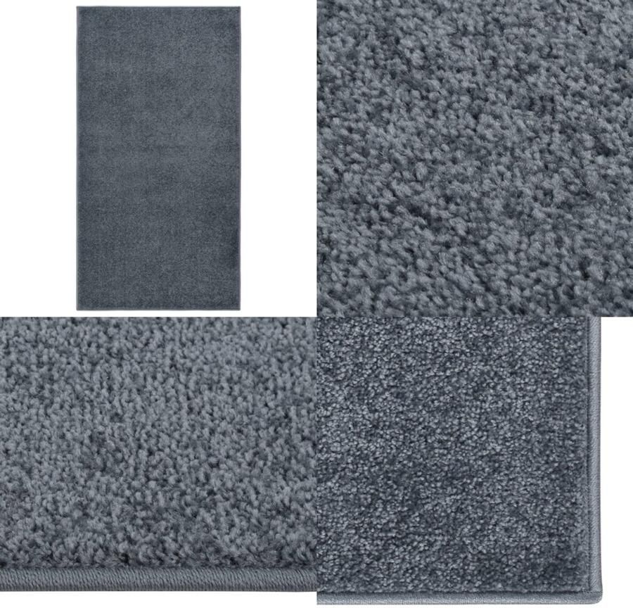 VidaXL Vloerkleed kortpolig 80x150 cm antracietkleurig Vloerkleed Vloerkleden Kleed Loper