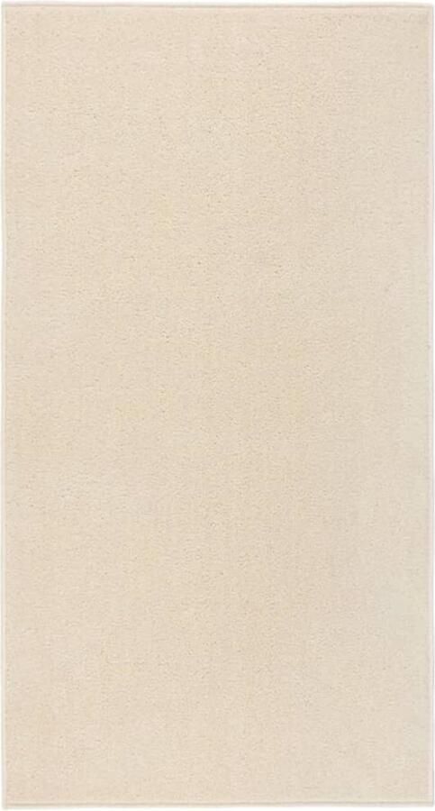 VidaXL Vloerkleed Kortpolig 80x150 cm Crèmekleurig Vloerkleed Kamerdecoratie Livingroom Woonkamer Beige