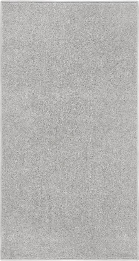 VidaXL Vloerkleed Kortpolig 80x150 cm Lichtgrijs Vloerkleed Licht Grijs Polypropylene Kamerdecoratie Woonkamer - Foto 2