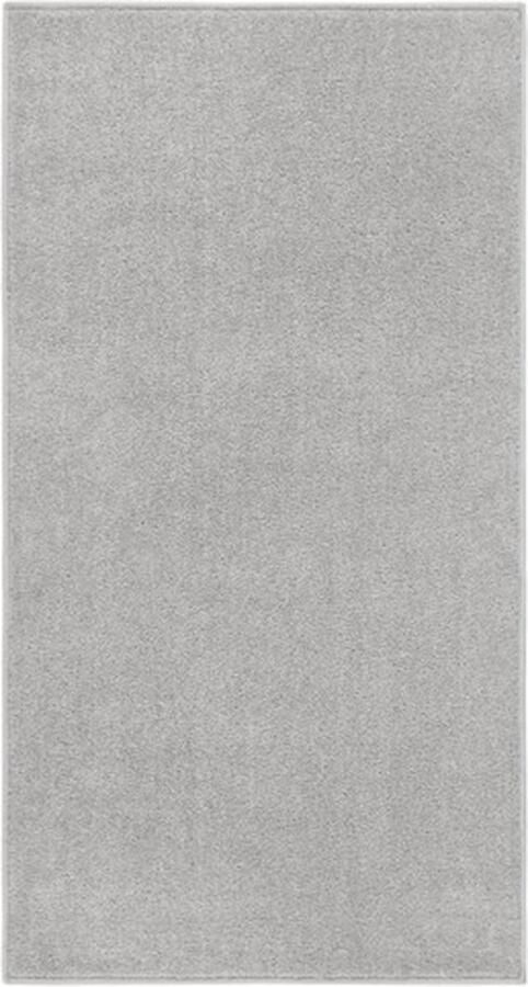 VidaXL -Vloerkleed-kortpolig-80x150-cm-lichtgrijs