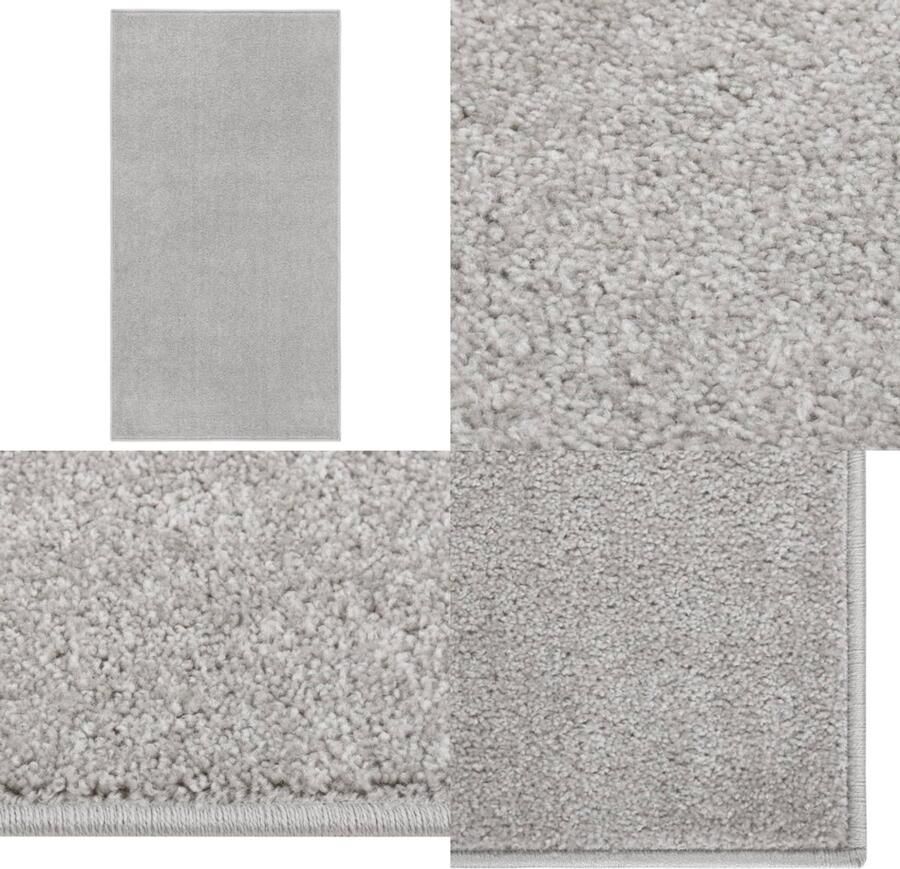VidaXL Vloerkleed kortpolig 80x150 cm lichtgrijs Vloerkleed Vloerkleden Kleed Loper