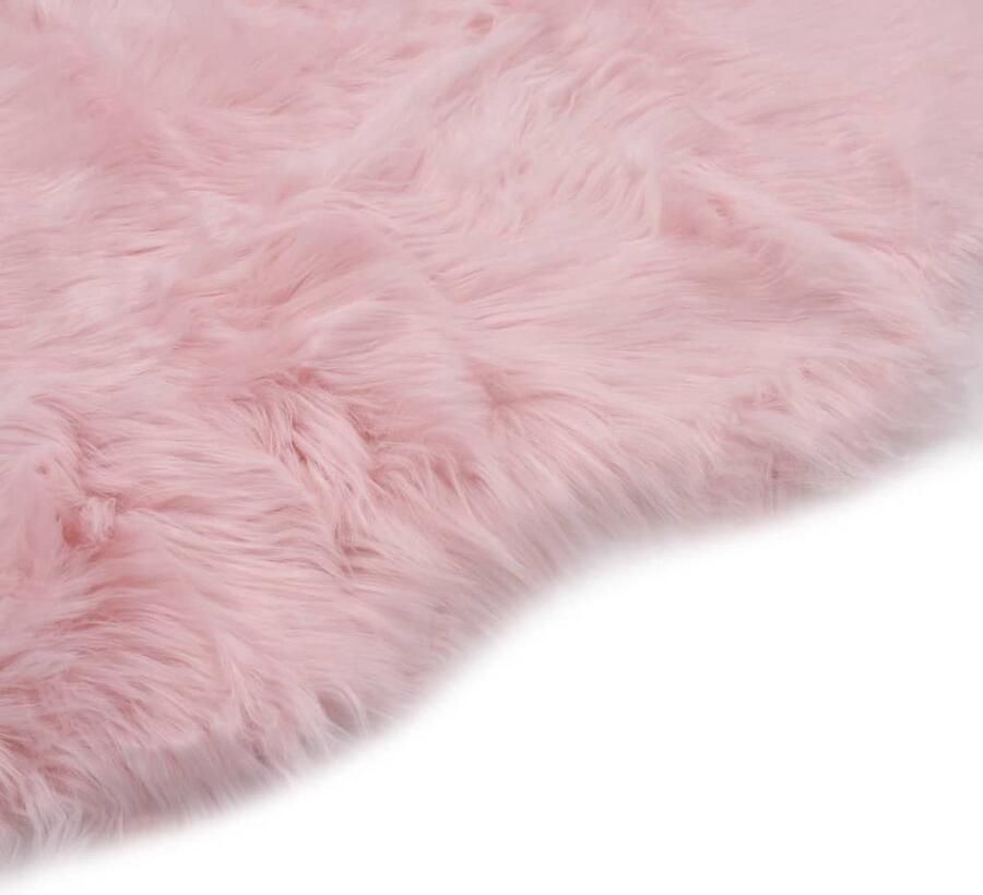 VidaXL Vloerkleed Kunstschapenvacht Roze 60x90 cm Vloerkleden Kunstbont Rozeplooierkleden Zachte Vloerkleden Dierenhuid Look