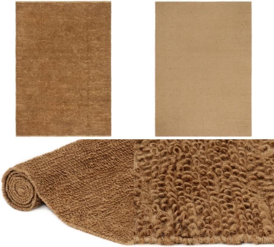 VidaXL Vloerkleed lussenpool handgemaakt 200x300 cm jute en katoen Vloerkleed Vloerkleden Kleed Tapijt