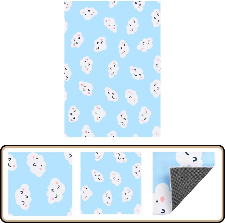 VidaXL Vloerkleed met print 120x160 cm Meerkleurig Vloerkleden Multikleurige Vloerkleden Ronde Vloerkleden Tapijten Interieurdecoratie