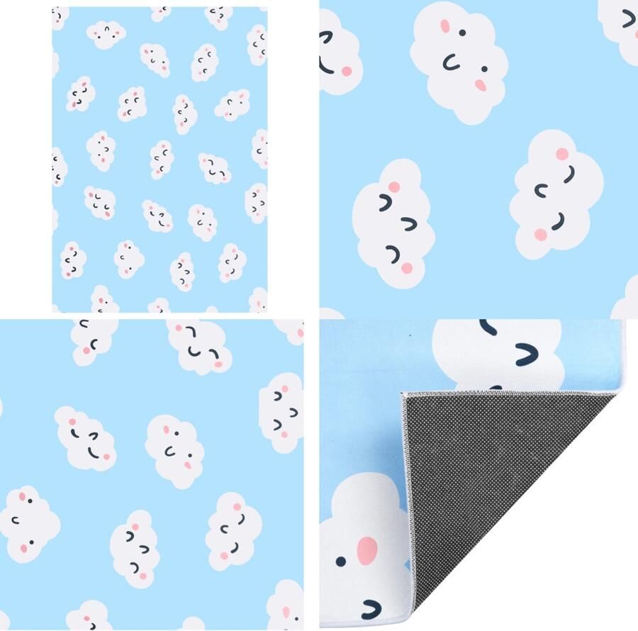 VidaXL Vloerkleed met print 80x150 cm stof meerkleurig Kleed Kleden Vloer Kleed Vloer Kleden