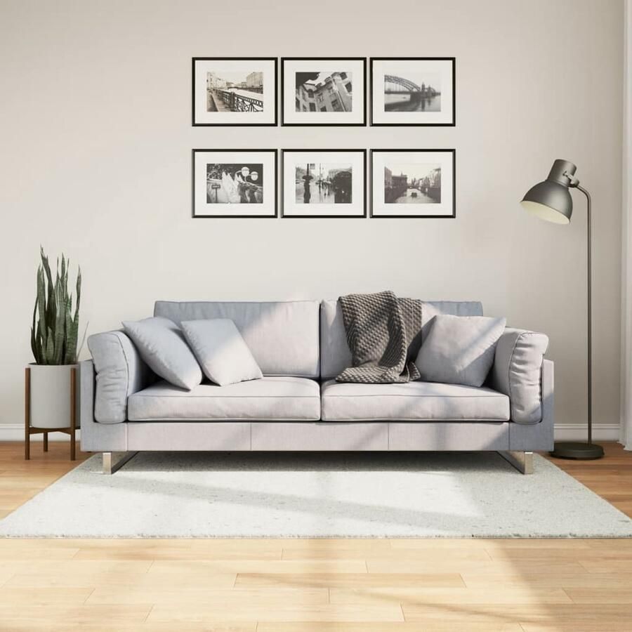 VidaXL Vloerkleed OVIEDO 120x170 cm crèmekleurig Vloerkleed Tapijten Kamerdecoratie Woonkamertapijt Slaapkamertapijt - Foto 2