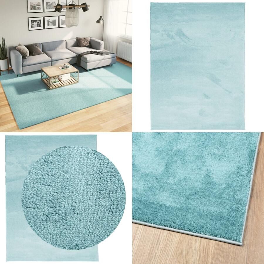 VidaXL Vloerkleed OVIEDO laagpolig 240x340 cm groen Vloerkleed Vloerkleden Tapijt Vloerbedekking