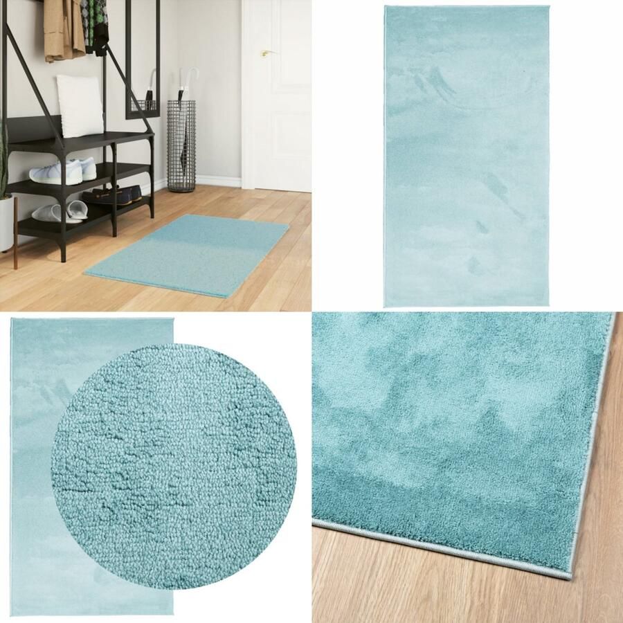 VidaXL Vloerkleed OVIEDO laagpolig 60x110 cm groen Vloerkleed Vloerkleden Tapijt Vloerbedekking