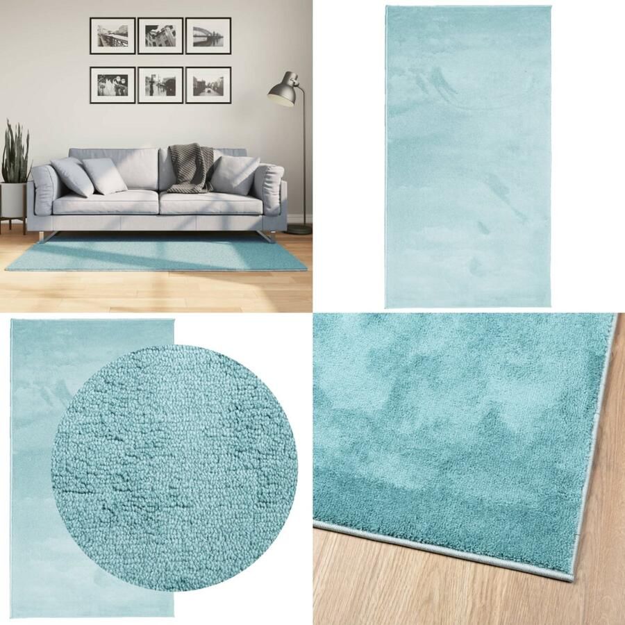 VidaXL Vloerkleed OVIEDO laagpolig 80x150 cm groen Vloerkleed Vloerkleden Tapijt Vloerbedekking