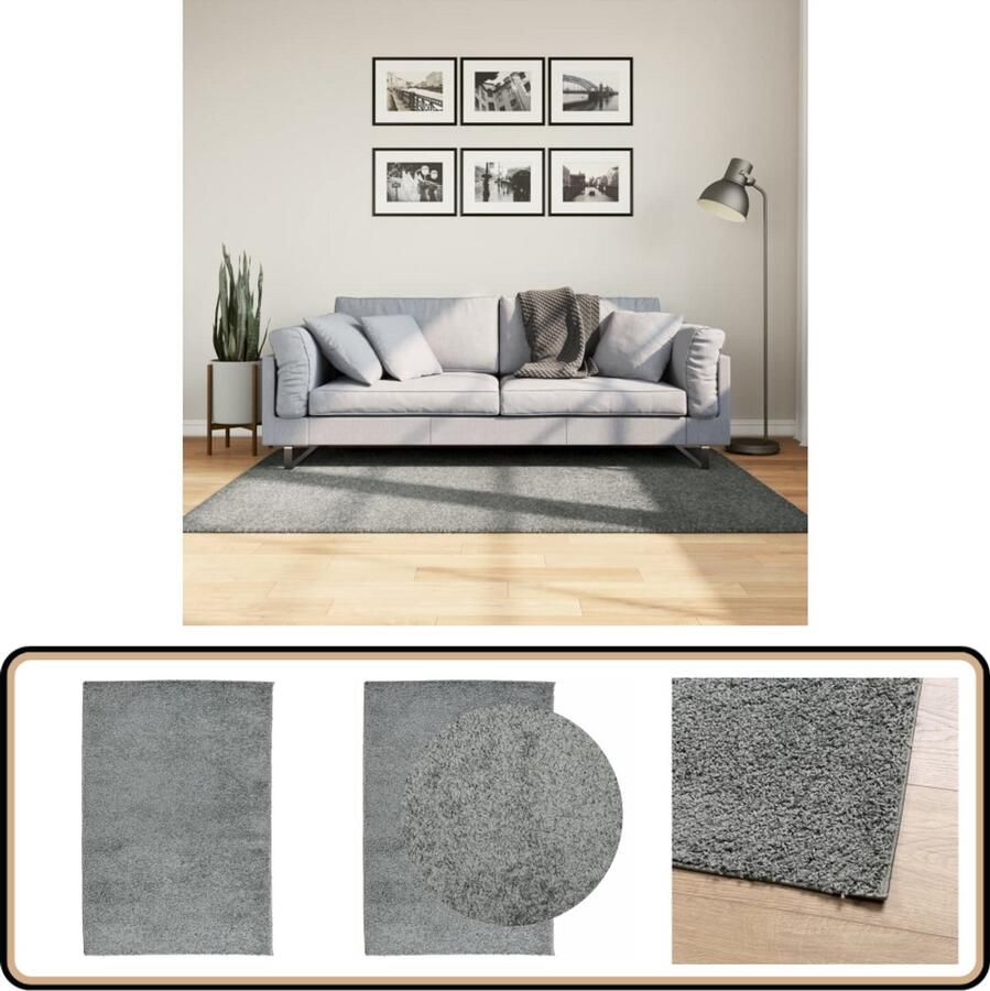 The Living Store PAMPLONA Vloerkleed 120 x 170 cm Groen polypropeen met 30mm lange polen Shaggy Vloerkleed Groene Vloerkleed Living Room Vloerkleed Slaapkamer Vloerkleed Groot - Foto 3