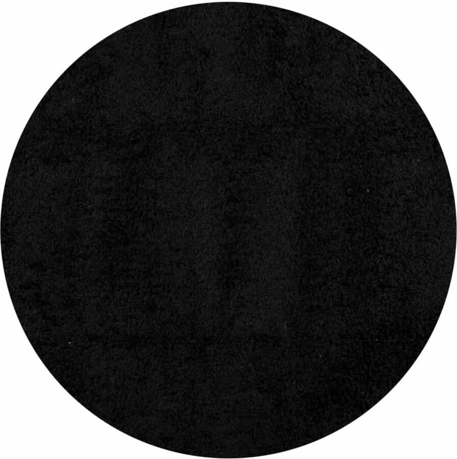 VidaXL Vloerkleed PAMPLONA Hoogpolig Zwart 80 cm