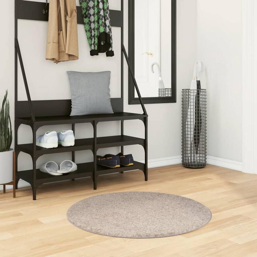 VidaXL Vloerkleed PAMPLONA Shaggy 80 cm Beige Shaggy Vloerkleed Polypropyleen Vloerkleed Beige Vloerkleed Woonkamer Tapijt Slaapkamer Tapijt - Foto 2