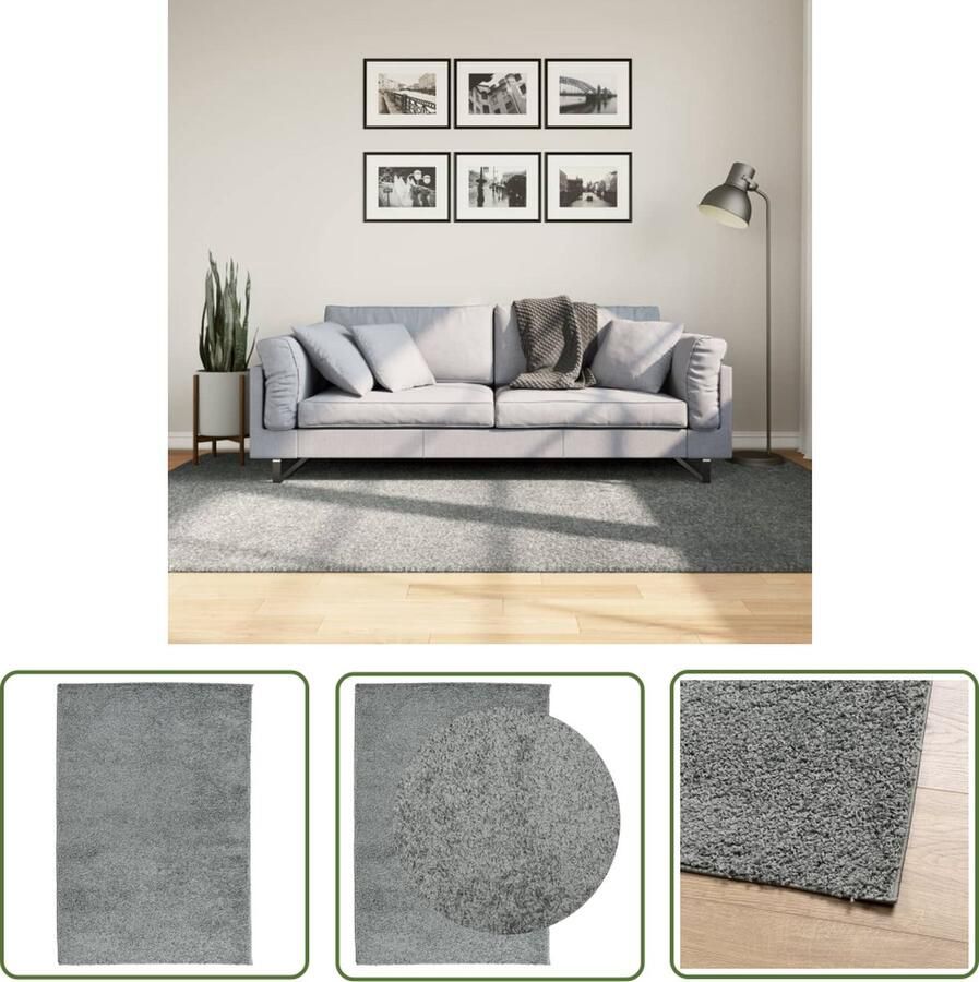 The Living Store Vloerkleed PAMPLONA shaggy hoogpolig modern 160x230 cm groen Shaggy Vloerkleed Groene Vloerkleed Living Room Vloerkleed Slaapkamer Vloerkleed Groot