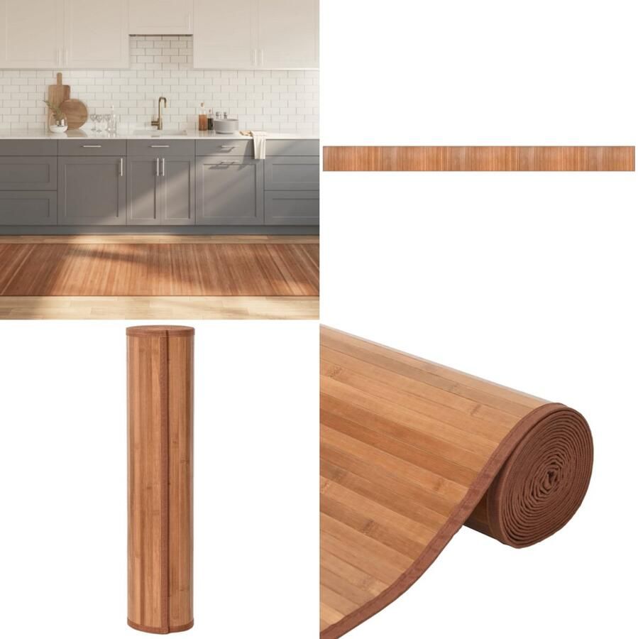 VidaXL Vloerkleed rechthoekig 100x1000 cm bamboe naturel Vloerkleed Vloerkleden Tapijt Vloerbedekking