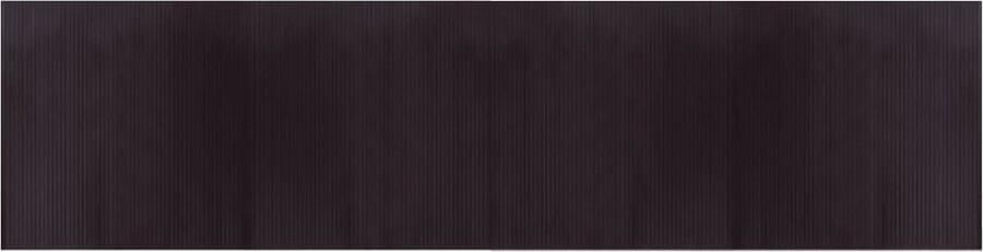 The Living Store Bamboe Tapijt 100 x 400 cm Donkerbruin Duurzaam en Waterbestendig Bamboetapijt Vloerkleden Donkere Houten Meubels Woon Accessoires Natuurlijke Materialen - Foto 2