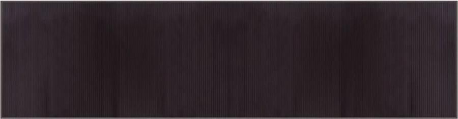 The Living Store Bamboe Tapijt 100 x 400 cm Donkerbruin Duurzaam en Waterbestendig Bamboetapijt Vloerkleden Donkere Kleur Modern Design Duurzaam Tapijt - Foto 2