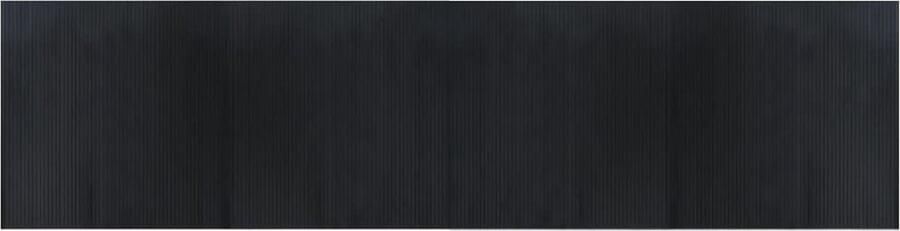 The Living Store Bamboe Vloerkleed 100 x 400 cm Duurzaam met anti-slip Zwart Bamboevloerkleed Vloerkleden Zwarte Vloerkleden Modern Tapijt Anti Slip Tapijt - Foto 3