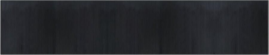 The Living Store Bamboe Vloerkleed 100 x 500 cm Zwart Duurzaam en anti-slip Bamboe Vloerkleed Zwart Modern Vloerkleed Anti Slip Vloerkleed Groot Vloerkleed - Foto 2