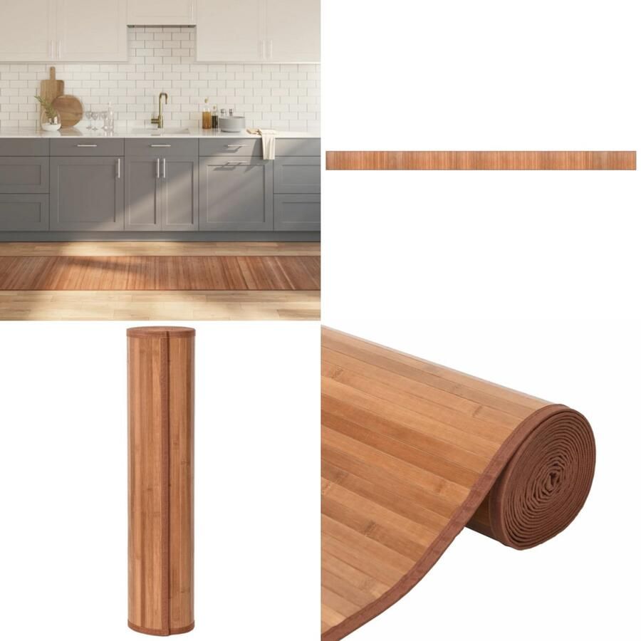 VidaXL Vloerkleed rechthoekig 60x1000 cm bamboe naturel Vloerkleed Vloerkleden Tapijt Vloerbedekking