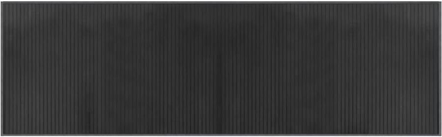 The Living Store Vloerkleed rechthoekig 60x200 cm bamboe grijs Bamboetapijt Vloerkleden Woonaccessoire Modern Tapijt Grijstapijt